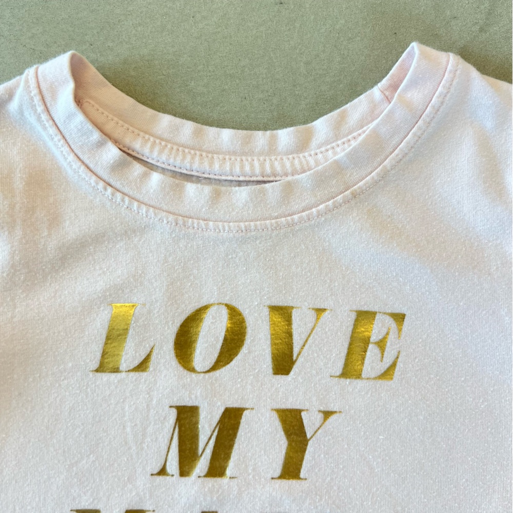 CAT & JACK Love My Mama Kids Toddler T-Shirt - Light Pink w/ Gold Print 2T - Picture 4 of 6